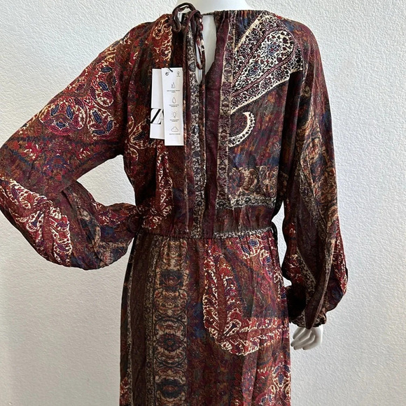 MWT ZARA OVERSIZE PAISLEY PRINTED MIDI LONG DRESS - Picture 10 of 10